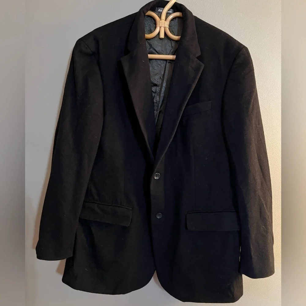 Oscar De La Renta Vintage Black Cashmere Blend Mens Blazer Jacket Size 36 L